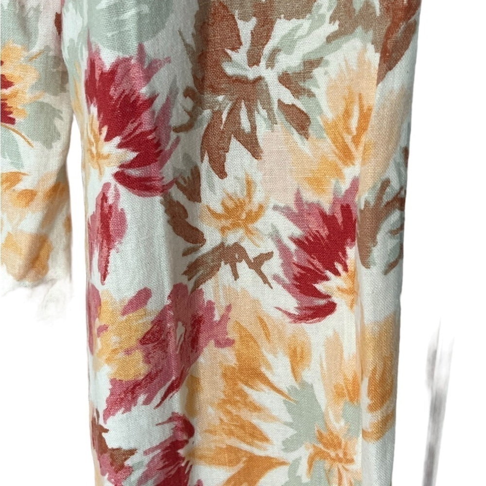Abercrombie & Fitch linen blend fully lined wide leg floral pants - Picture 4 of 7